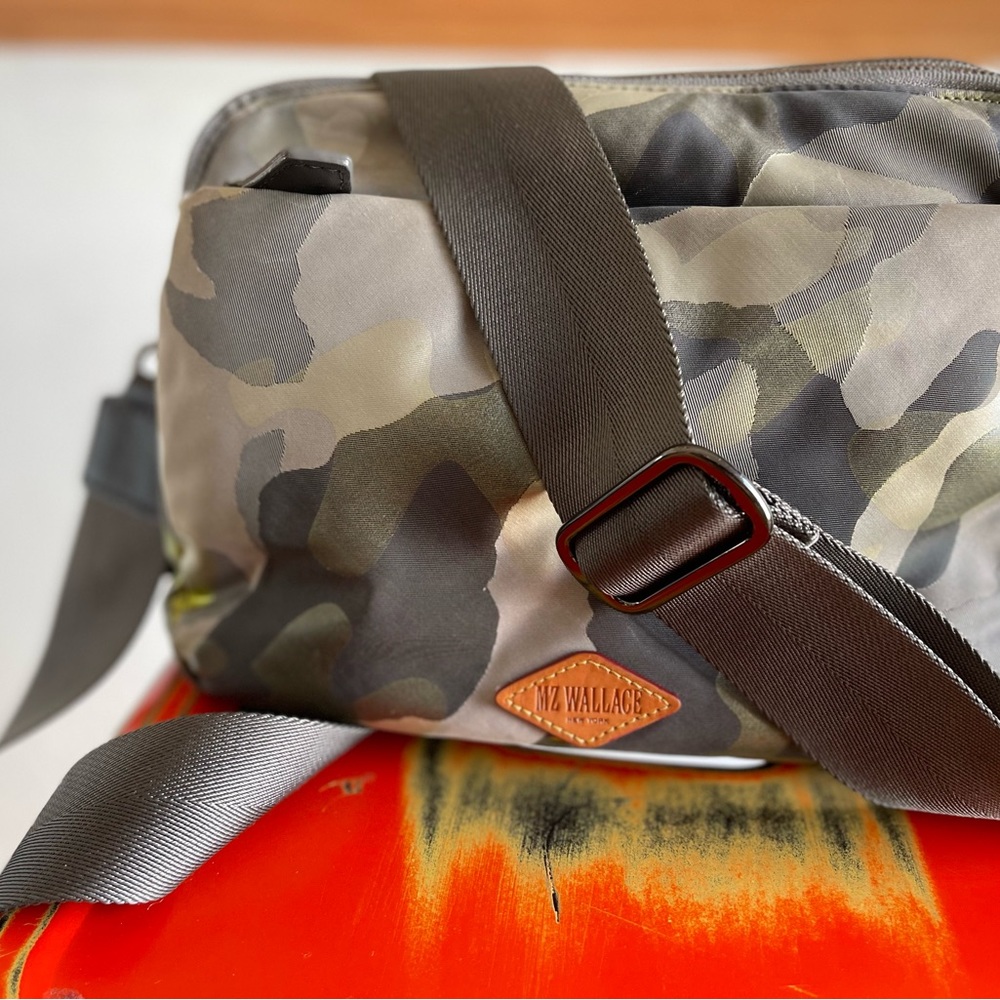 MZ Wallace Gray Camouflage Crossbody Bag